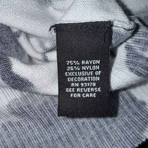 Premise Studio Beaded Black White Button Front Cardigan Sweater Large - Picture 9 of 12